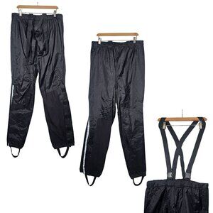 Mens Nylon PVC Waterproof Coveralls With Reflective‎ Stripes Suspenders Size M